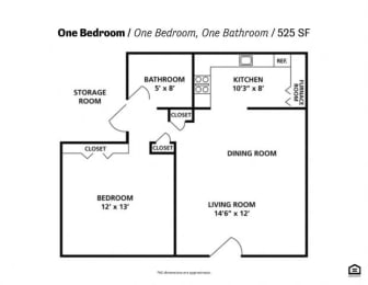 a floor plan of one bedroom one bathroom and one bathroom one325 st