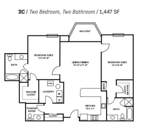 2C Floor Plan at Symphony Center Apartments, Maryland, 21201