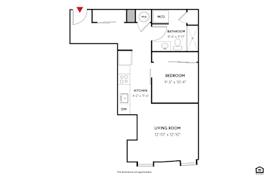 The Birch Floor Plan at 405 W Redwood Apartments, Baltimore