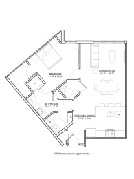 TheDaVinci Floor Plan at The Met at Metro Centre Apartments, Owings Mills