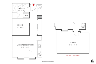 The Hemlock Floor Plan at 405 W Redwood Apartments, Baltimore, MD 21201