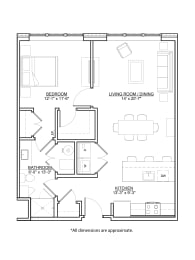 Van Gogh Floor Plan at The Met at Metro Centre Apartments, Owings Mills