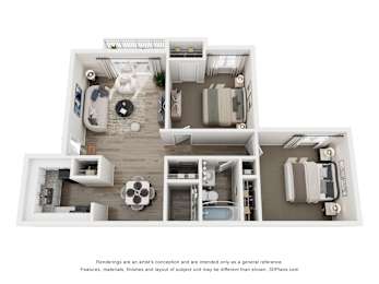 2 Bed 1 Bath Floor Plan | 907 Sq. Ft. at 445 Cleveland, GA 30354