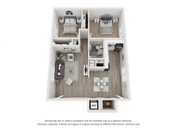 1 bed 1 bath floor plan A | 1,150 Sq. Ft. at Georgian Oaks Apartments l & ll* Apartments, Georgia