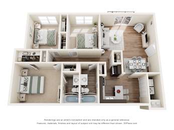 Van Buren Floorplan at Lacota Apartments, Atlanta, 30360