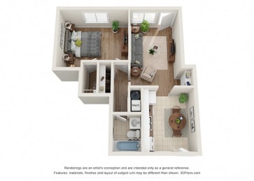 1 Bed 1Bath with 740 sqft at Gardens at Washington Park, Atlanta, GA