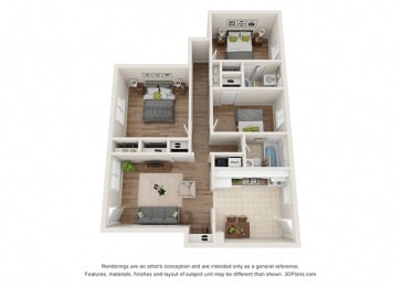 3Bed 2Bath with 965sqftat Gardens at Washington Park, Atlanta3Bed 2Bath with 965sqft