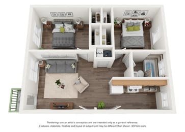 2Bed 1Bath with 636sqft at Gardens at Washington Park, Atlanta, Georgia