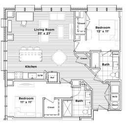 a floor plan of a house at Madison West Elm, Pennsylvania, 19428
