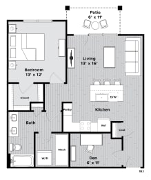 1b1 Floor Plan at Madison Prickett Preserve, Yardley, 19067