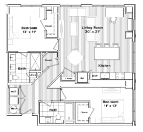 a floor plan of a small house at Madison West Elm, Conshohocken, PA