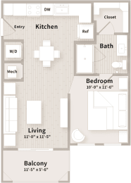 Stddio Apartment Floorplan