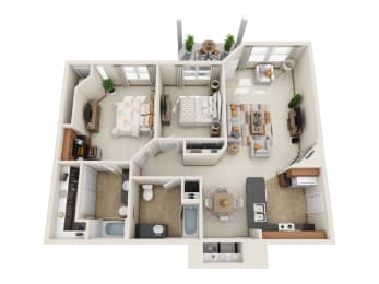 2 bedroom floorplan at Madison Sierra Sun, Washington, 98374