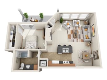 1 bedroom floorplan at Madison Sierra Sun, Puyallup Washington