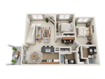 bedroom floor plan an open concept layout with a large bedroom at Madison Sierra Sun, Puyallup