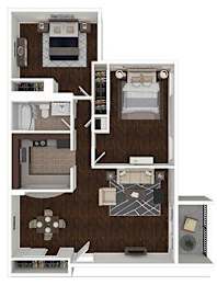 a floor plan with a bedroom and a bathroom