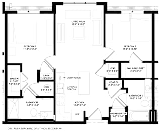 A black and white image of a typical floor plan for a house.