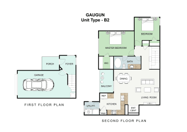 2 bedroom 1 bathroom Floor plan B at Landing at Round Rock, Round Rock, TX