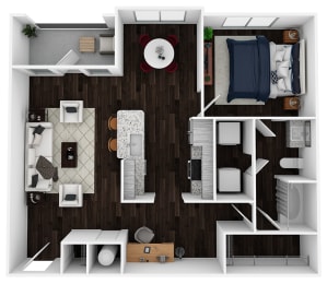 A2 - 984sf Floor Plan at Artesia Big Creek, Georgia, 30005