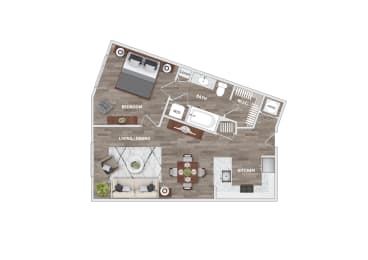 1 bed 1 bath A at Lassiter at North Hills, Raleigh, 27609