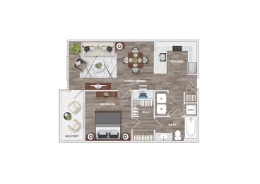 1 bed 1 bath B at Lassiter at North Hills, Raleigh, North Carolina