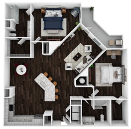 B12 - 1451sf Floor Plan at Artesia Big Creek, Georgia, 30005