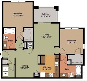 1159 Square-Foot The Stone Floor Plan at Grand Oak at Town Park, Tennessee