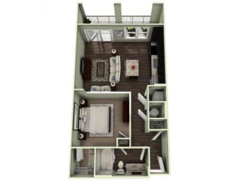 661 Square-Feet 1 bedroom 1 bathroom MOREHEAD Floor Plan at LaVie Southpark, Charlotte, NC