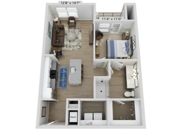 1 bed 1 bath E at Elwood Apartments, North Carolina