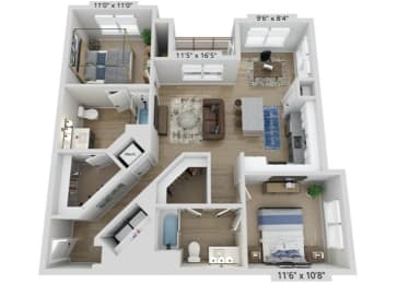 2 bed 2 bath A at Elwood Apartments, Indian Trail, NC, 28079
