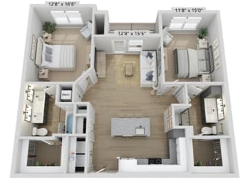 2 bed 2 bath E at Elwood Apartments, North Carolina