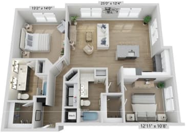 2 bed 2 bath F at Elwood Apartments, North Carolina, 28079