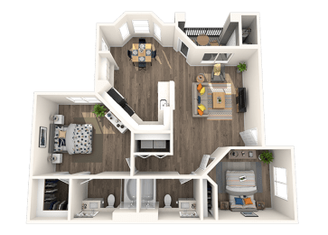 2A Floorplan at Octave Apartments, Las Vegas, NV
