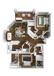 The Bluffs at Highlands Ranch Apartments in Highlands Ranch, Colorado Timberline Floor Plan