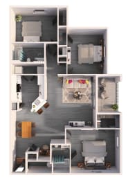 1467 Square-Feet The Sunset Floor Plan at Summermill at Falls River Apartments