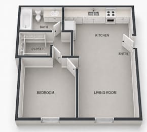 A diagram of a house layout with labeled rooms.