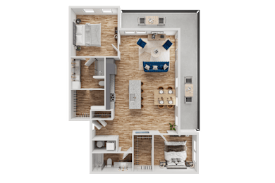 A detailed floor plan of a house layout.
