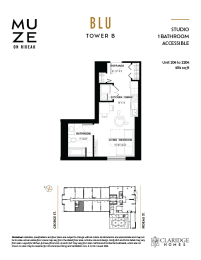 the floor plan of tower b studio apts