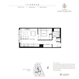 A floor plan for a 2nd-3rd floor podium in a building by Claridge Homes.