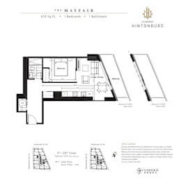 A floor plan for a 5th-28th floor typical unit with baltoy.