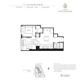 A floor plan for a property at The Garrison showing a 2nd and 3rd floor.
