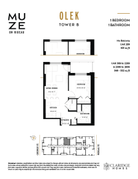 the floor plan of tower b studio apartment