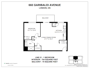 A floor plan for a property at 660 Garibaldi Avenue in London, Ontario.