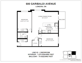 A floor plan for a property at 680 Garibaldi Avenue in London, Ontario, Canada.