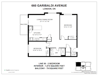 A floor plan for a property at 660 Garibaldi Avenue in London, Ontario.