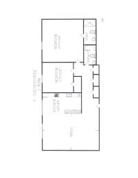 a floor plan of a house with a bedroom and a living room