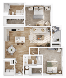 1-B Floor Plan  at Hamilton Reserve, Greensboro, NC