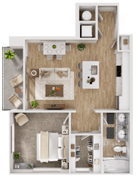 C1 Floor Plan at The Fitzgerald, Spartanburg, South Carolina