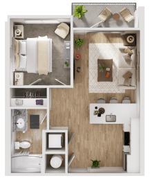 A1 Floor Plan at The Fitzgerald, Spartanburg, 29302