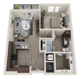1C One Bedroom / One Bath The Birdsong (Phase One)at Preston Ridge, North Carolina, 28602